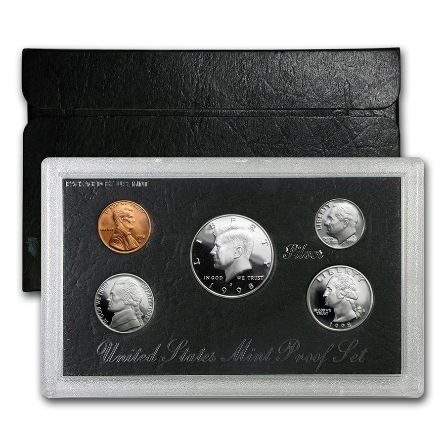 1998-S Silver Proof Set: 1998-S Silver Proof Set SKU no: RBJ1185 Year: 1998 Grade: Proof Grade Service: None Denomination: Varies Mint Mark: S - San Francisco Metal Content: 0.6148 troy oz Purity: Other