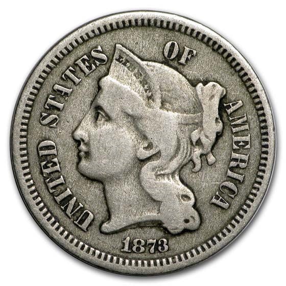 1873 3 Cent Nickel Closed 3: 1873 3 Cent Nickel Closed 3 Fine SKU no: RBJ16315 Year: 1873 Grade: Fine Grade Service: None Denomination: 3 Cents Mint Mark: P - Philadelphia (Not Shown) Metal Content: 0 troy oz