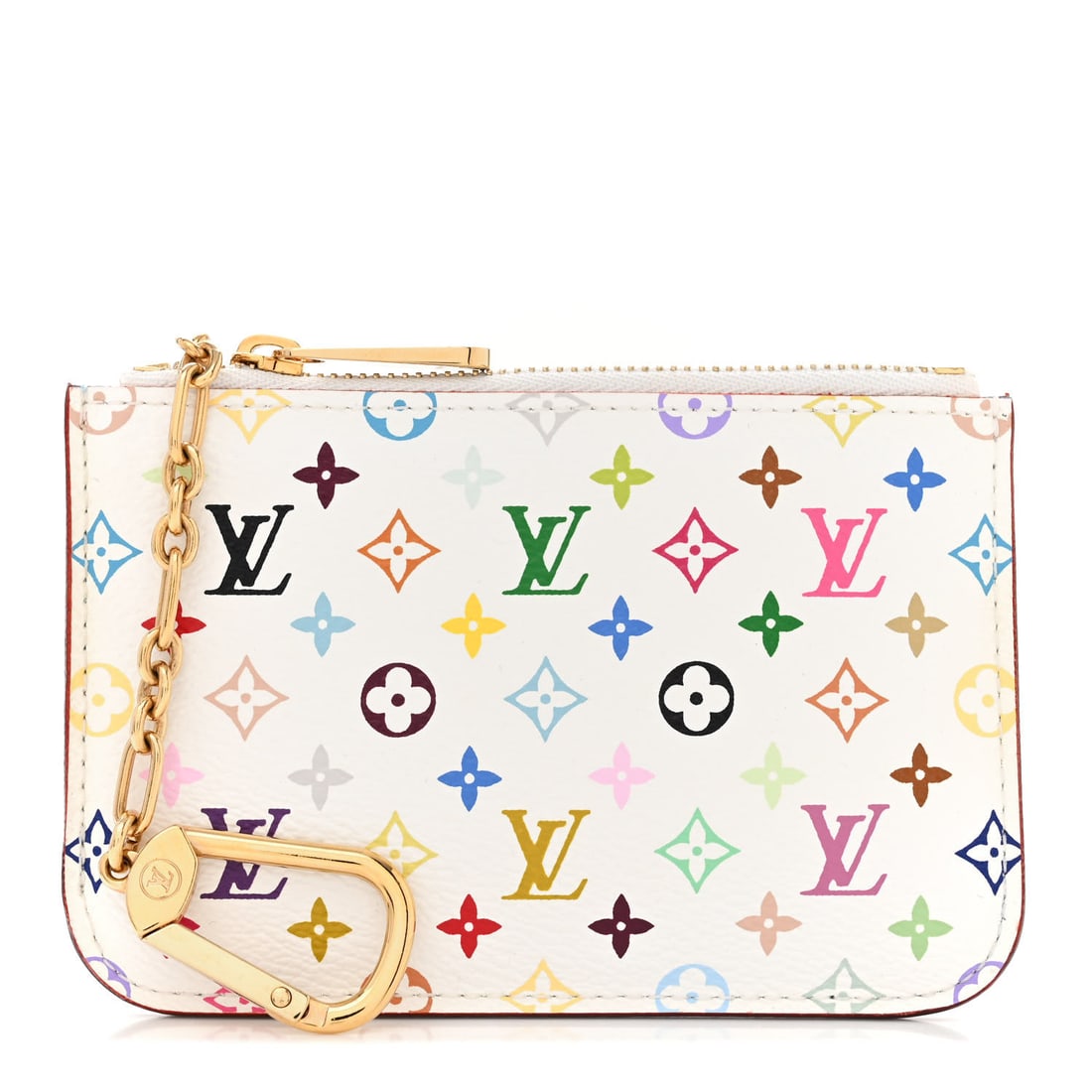 Louis Vuitton LOUIS VUITTON Monogram: Louis Vuitton LOUIS VUITTON Monogram Multicolor Key Pouch White Anie Brand: LOUIS VUITTON Condition: Shows Wear Condition Details: Exterior: Warped or bent, discoloration, Interior: Creases, scuffs, H