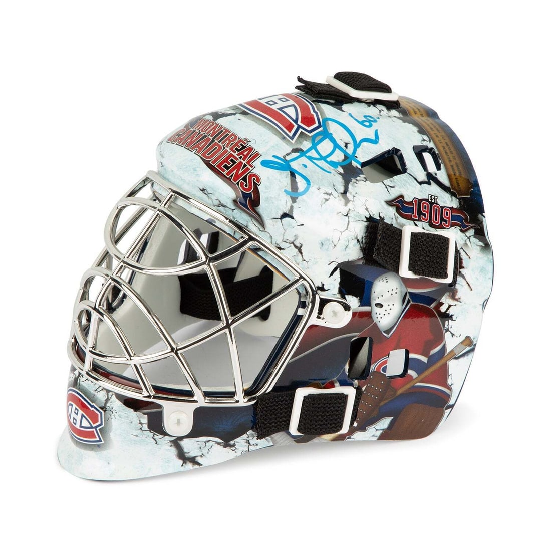 jose theodore signed montreal canadiens franklin: jose theodore signed montreal canadiens franklin mini goalie mask Jose Theodore Signed Montreal Canadiens Franklin Mini Goalie Mask