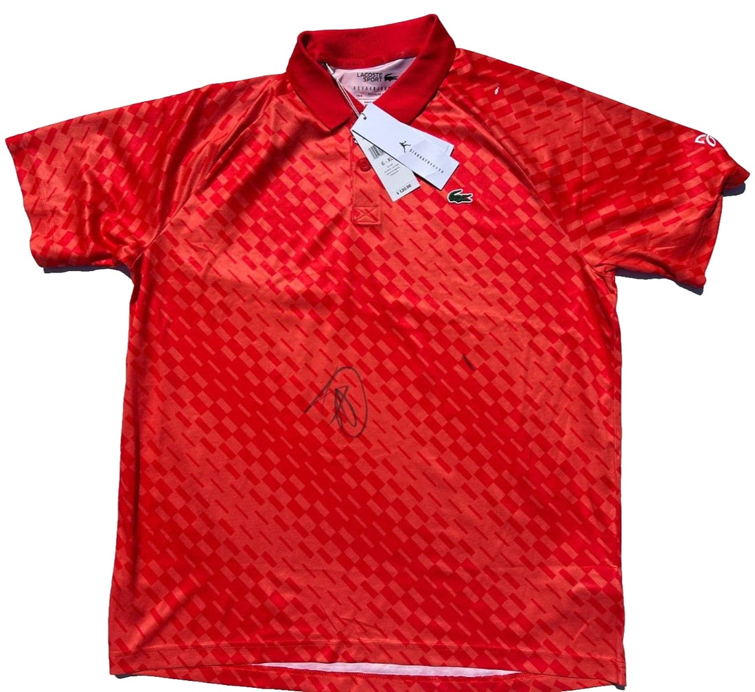novak djokovic signed lacoste tennis: novak djokovic signed lacoste tennis polo shirt wimbledon french us open JSA #1 NOVAK DJOKOVIC SIGNED LACOSTE TENNIS POLO SHIRT WIMBLEDON FRENCH US OPEN JSA #1