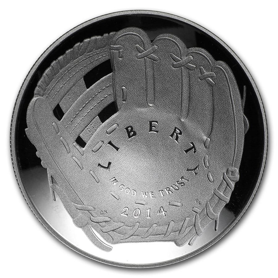 2014-P Baseball HOF $1 Silver Commem: 2014-P Baseball HOF $1 Silver Commem Proof (Capsule Only) SKU no: RBJ214224 Year: 2014 Grade: Proof Grade Service: None Denomination: $1.00 Dollar Mint Mark: P - Philadelphia Metal Conten