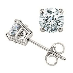 1.0 ctw Certified VS/SI Diamond Stud Earrings 14k White Gold