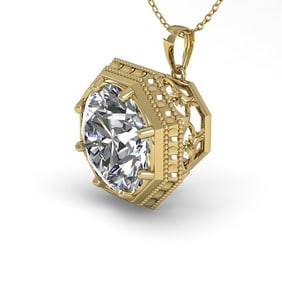 1.50 ctw VS/SI Diamond Necklace Art Deco 18k Yellow Gold