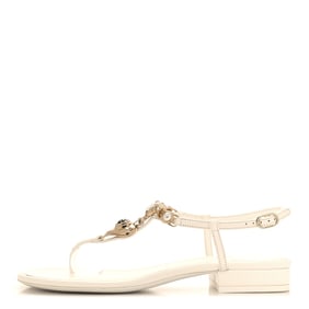 Chanel Lambskin Metal Heart Thong Sandals
