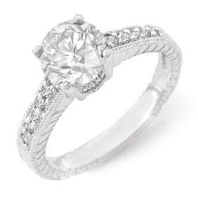 1.05 ctw Certified VS/SI Diamond Solitaire Ring 18k White Gold