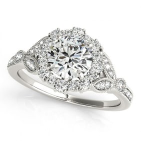 1 ctw Certified VS/SI Diamond Halo Ring 18k White Gold