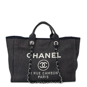 Chanel Canvas Large Deauville Tote Dark