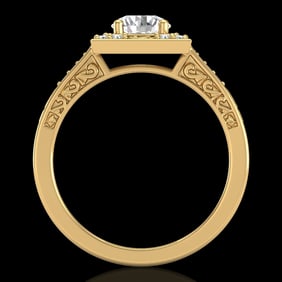 1.1 ctw VS/SI Diamond Art Deco Ring 18k Yellow Gold
