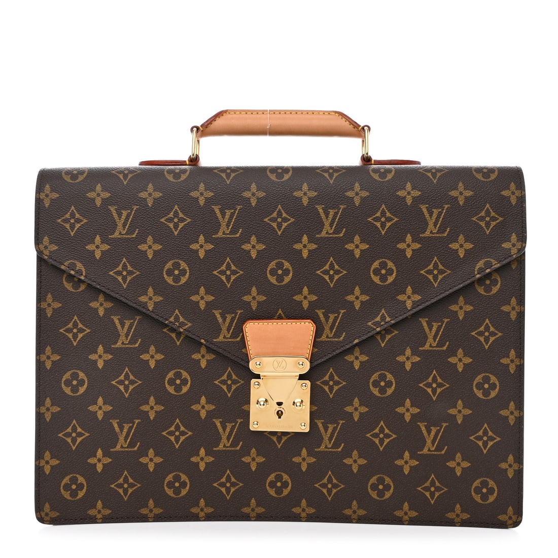 Louis Vuitton LOUIS VUITTON Monogram Serviette: Louis Vuitton LOUIS VUITTON Monogram Serviette Conseiller Briefcase Brand: LOUIS VUITTON Condition: Shows Wear Condition Details: Exterior: Patina of vachetta, faint corner wear, Handle: Patina of vac