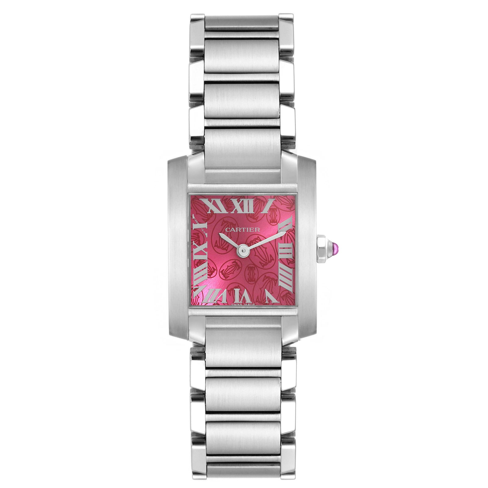 Cartier Tank Francaise Raspberry Dial LE: Cartier Tank Francaise Raspberry Dial LE Steel Ladies Watch W51030Q3 SKU no: RBJ63510 Brand: Cartier Model Name: Cartier Tank Francaise Raspberry Dial LE Steel Ladies Watch W51030Q3 Model Number: W510