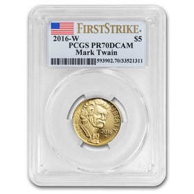 2016-W Gold $5 Commem Mark Twain