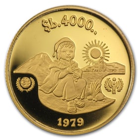 1979 Bolivia Gold 4000 Pesos Bolivianos