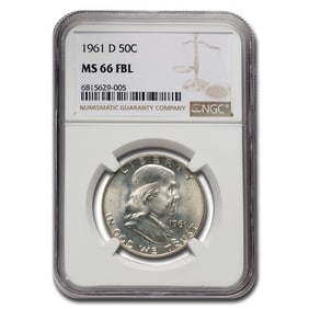 1961-D Franklin Half Dollar MS-66 NGC