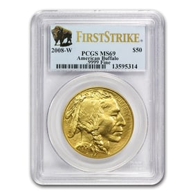 2008-W 1 oz Gold Buffalo MS-69
