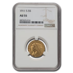 1911-S $5 Indian Gold Half Eagle