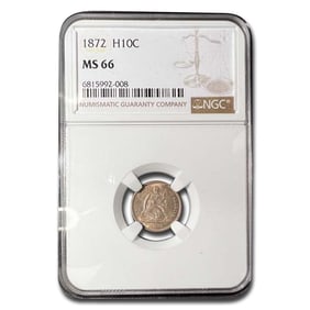 1872 Liberty Seated Half Dime MS-66