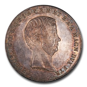1858 Italy Silver 4 Fiorini Leopold