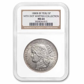 1880-B BF Peru Silver 5 Pesetas