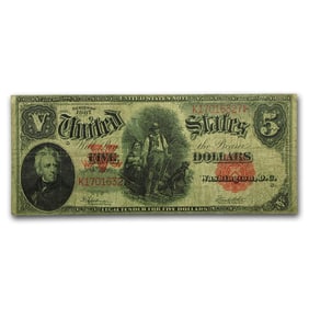 1907 $5.00 Legal Tender Woodchopper VF+
