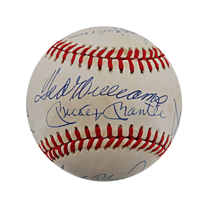 500 home run club multi-signed 12: 500 home run club multi-signed 12 signature bobby brown OAL baseball (JSA LOA) 500 Home Run Club Multi-Signed Bobby Brown OAL Baseball (JSA LOA)12 Signatures including Ted Williams, Mickey Mantle, Har