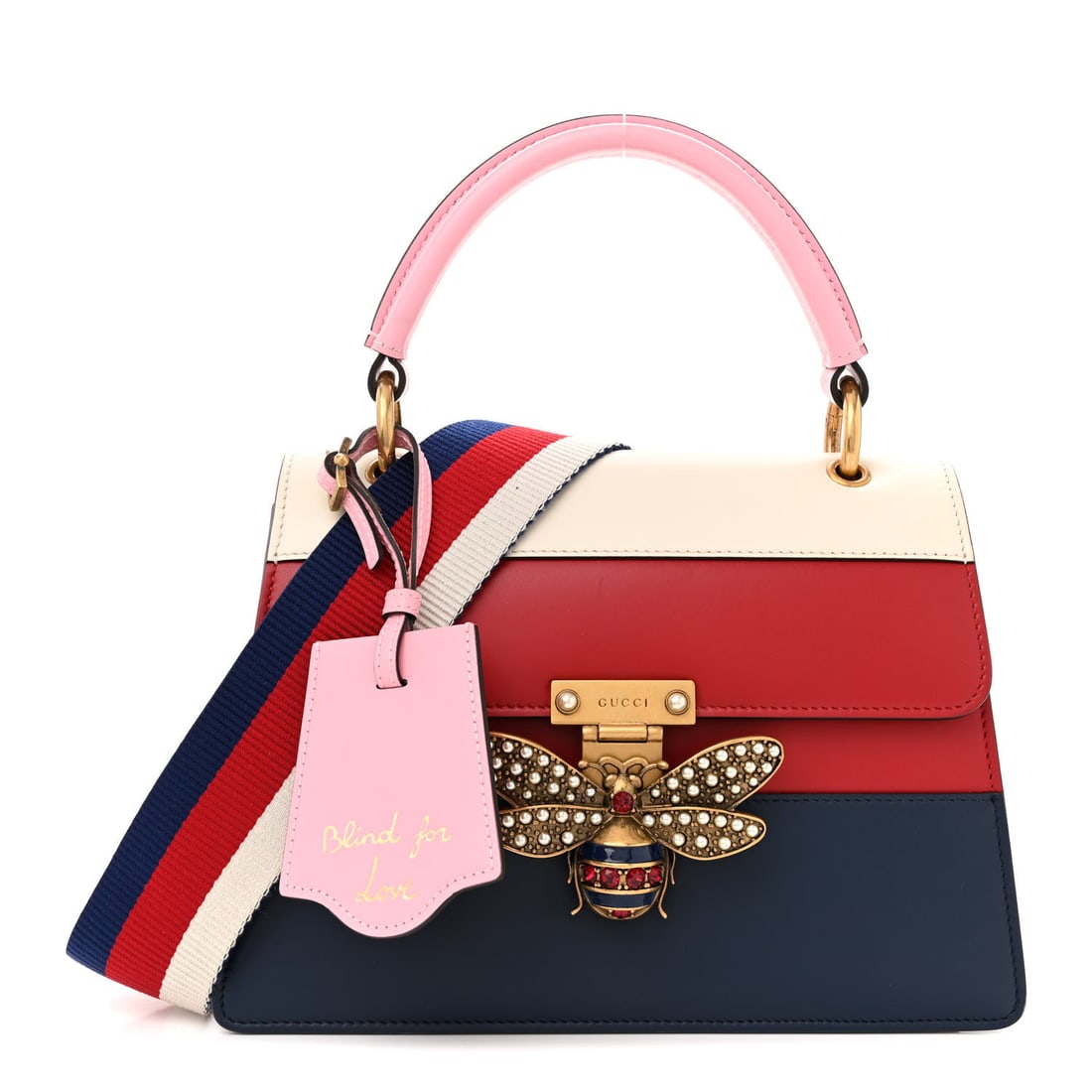Gucci Calfskin Sylvie Web Small Queen: Gucci Calfskin Sylvie Web Small Queen Margaret Top Handle Bag Blue Agata Hibiscus Red Mystic White Sugar Pink Brand: GUCCI Condition: Excellent Condition Details: Exterior: Creases, indentations, fain