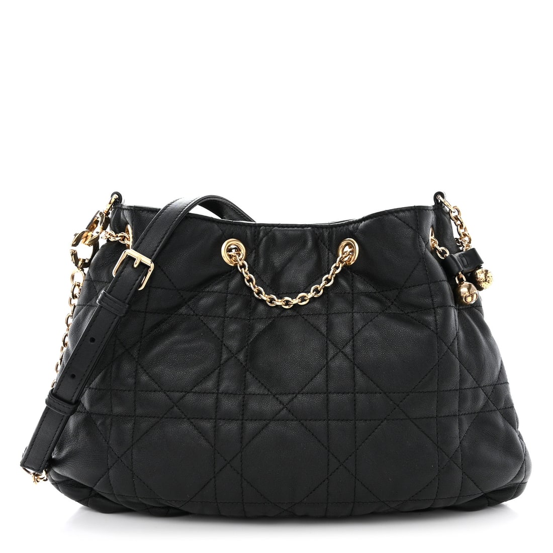 Christian Dior Lambskin Supple Macrocannage Small: Christian Dior Lambskin Supple Macrocannage Small Ammi Bag Black Brand: CHRISTIAN DIOR Condition: Excellent Condition Details: Exterior: Creases, edge wear, Handle: Edge wear, sizing marks, Hardware: