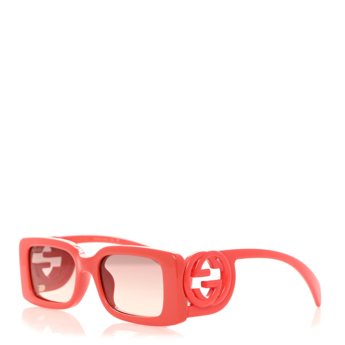 Gucci Acetate Chaise Rectangler Frame Sunglasses: Gucci Acetate Chaise Rectangler Frame Sunglasses GG1325S Salmon Pink Brand: GUCCI Condition: Giftable Condition Details: , Case Length: 5.25 in Height: 1.5 in Width: 5.5 in SKU no: RBJ 15