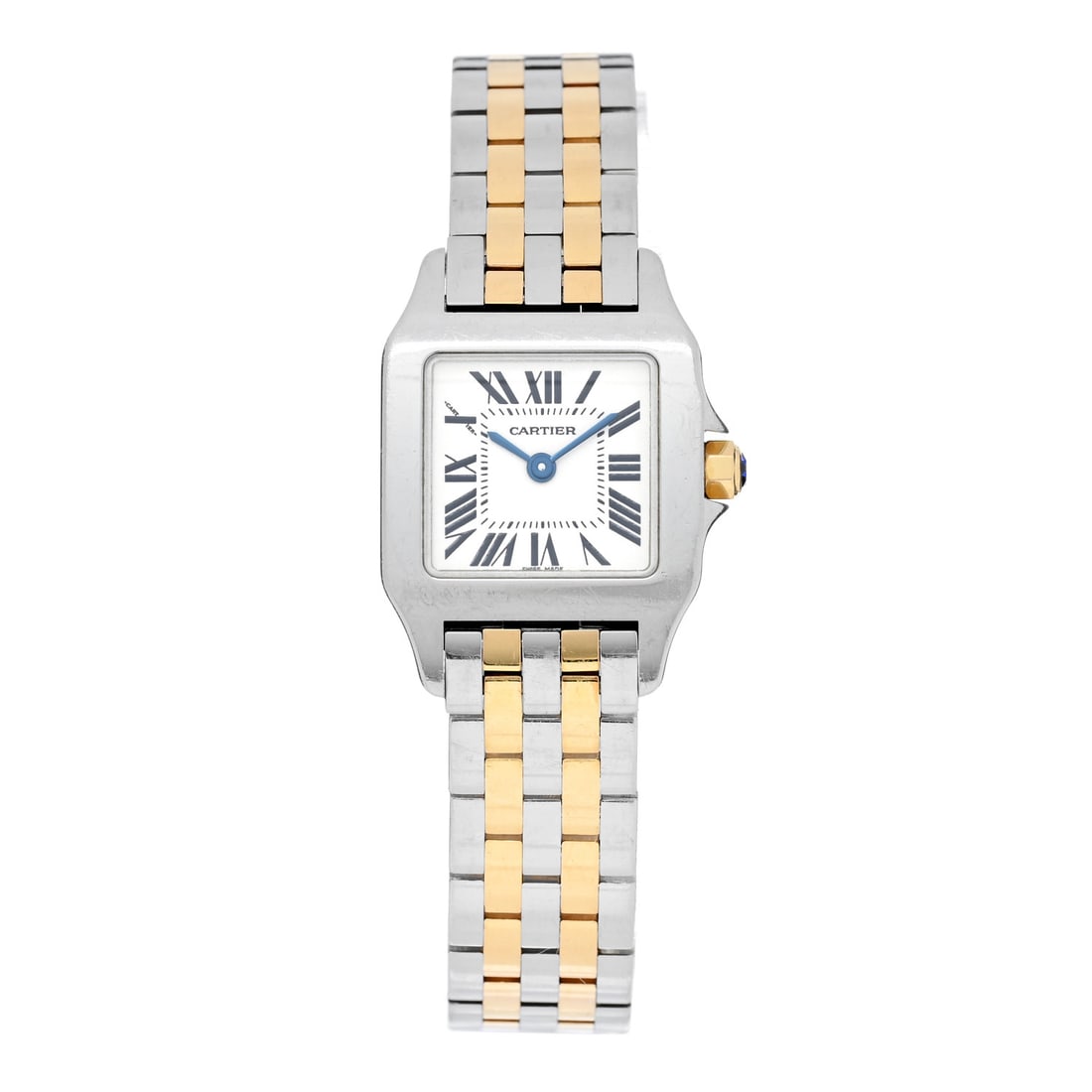 Cartier Stainless Steel 18K Yellow Gold: Cartier Stainless Steel 18K Yellow Gold 20mm Santos Demoiselle Quartz Watch Brand: CARTIER Condition: Worn Condition Details: Other: Scratches on crystal, Hardware: Scratches on case, Circumference: 6