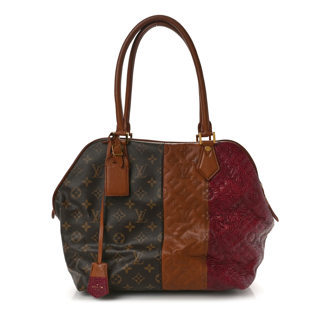 Louis Vuitton LOUIS VUITTON Monogram Stripes: Louis Vuitton LOUIS VUITTON Monogram Stripes Medium Bag Bordeaux Brand: LOUIS VUITTON Condition: Shows Wear Condition Details: Exterior: Corner wear, scuffs, structure wear, edge wear, marks, Interior