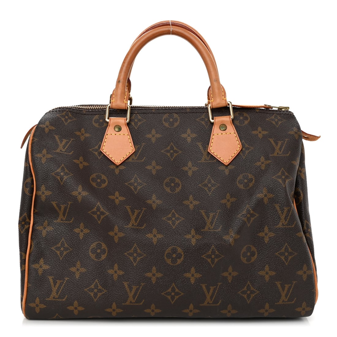 Louis Vuitton LOUIS VUITTON Monogram Speedy: Louis Vuitton LOUIS VUITTON Monogram Speedy 30 Brand: LOUIS VUITTON Condition: Shows Wear Condition Details: Exterior: Corner wear, creases, patina of vachetta, edge wear, curling, marks, Handle: Scuf