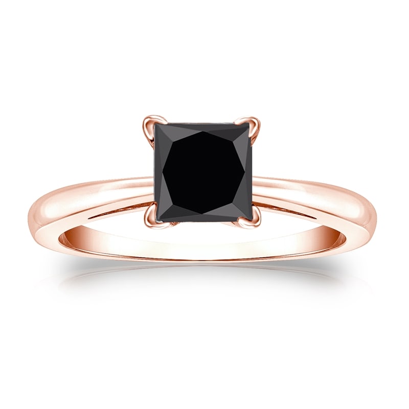 Natural 1.50 CTW Black Diamond Solitaire Ring 18K Rose Gold: Natural 1.50 CTW Black Diamond Solitaire Ring 18K Rose Gold Item No: RBKPR150-37 Metal: 18K Rose Gold Setting: 4-Prong Origin: Handcrafted in the USA DIAMOND INFORMATION Number of Diamond