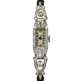 Ladies Platinum white gold Diamond French