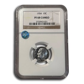 1954 Roosevelt Dime PF-68 Cameo NGC