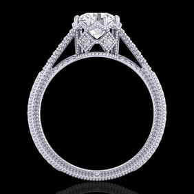 1.25 ctw VS/SI Diamond Art Deco Ring 18k White Gold