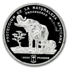 1992 Equatorial Guinea Silver 15000 Francos