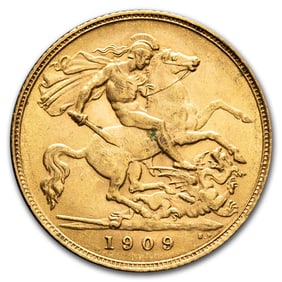 1909 Great Britain Gold Half Sovereign