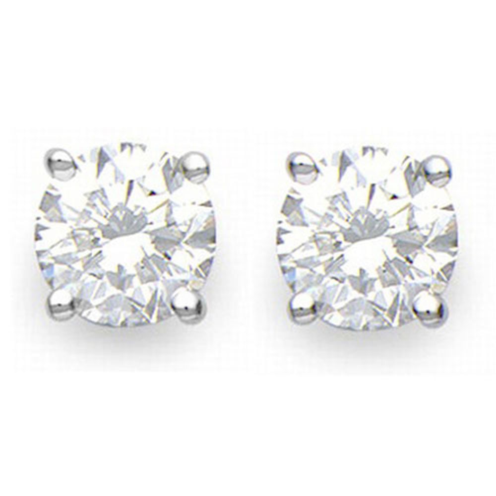 2.50 ctw Certified VS/SI Diamond Stud Earrings 18k White Gold: 2.50 ctw Certified VS/SI Diamond Stud Earrings 18k White Gold Item: Diamond StudTotal Gem weight: 2.5 carats Metal: Solid 18k White Gold Gold Product Weight: Approx. 3.4 grams Jewelry Note: