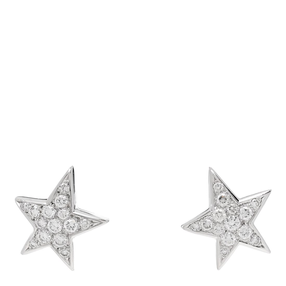 Chanel 18K White Gold Diamond Medium: Chanel 18K White Gold Diamond Medium Comete Geode Earrings This is an authentic CHANEL 18K White Gold Diamond Medium Comete Geode Earrings. The earrings are crafted of 18 karat white gold and features