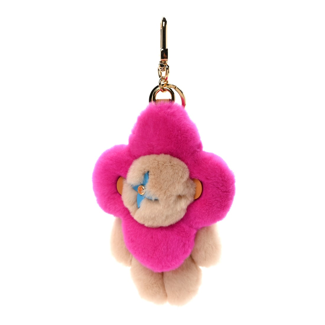 Louis Vuitton Mink Fur Vivienne Vision: Louis Vuitton Mink Fur Vivienne Vision Bag Charm Key Holder Pink Beige Brand: LOUIS VUITTON Condition: Excellent Condition Details: Hardware: Scratch(es), , Box, Dust bag Length: 2.5 in Height: 5.5 in