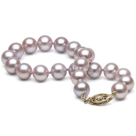 Lavender Freshwater Pearl Bracelet, 7.5-8.0mm
