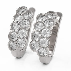 2.34 ctw Diamond Designer Earrings 18K White Gold