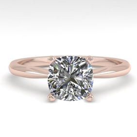 1.01 ctw Cushion VS/SI Diamond Engagment Designer Ring 18k Rose Gold