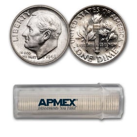 1948-S Roosevelt Dime 50-Coin Roll BU