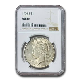 1926-S Peace Dollar AU-55 NGC