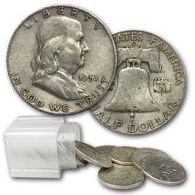 1951-D Franklin Half Dollar 20-Coin Roll