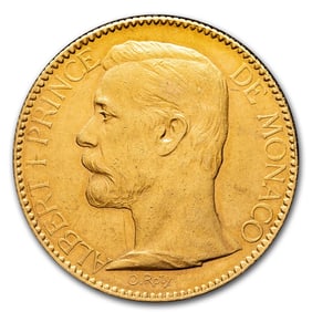 1891-1904 Monaco Gold 100 Francs Albert