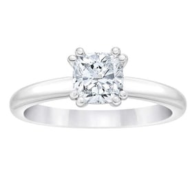 Natural 2 CT Diamond Solitaire Ring 18K White Gold