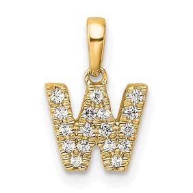 14K Yellow Gold Letter W Initial