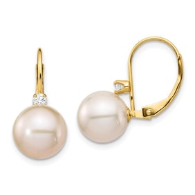 14k Yellow Gold White Pearl .10